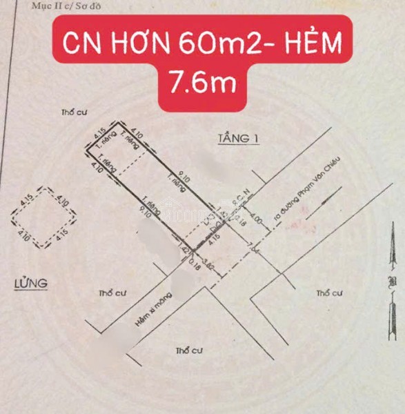 BÁN GẤP NHÀ QUANG TRUNG HẺM 8M, 65M2, 2 TẦNG - NHỈNH 5 TỶ