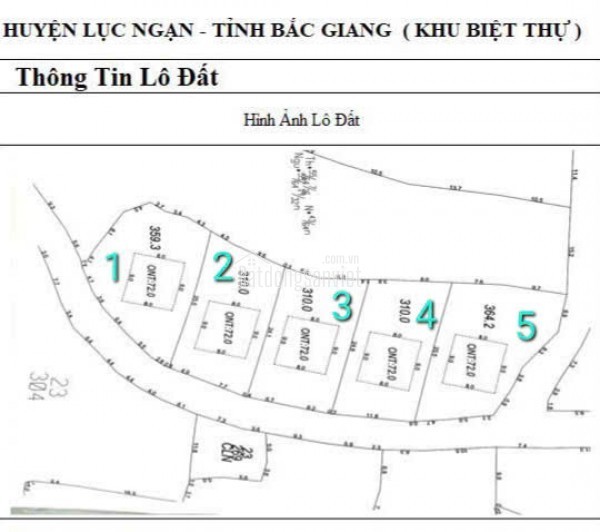 Cấn Bấn 5 lô  biệt thự F0 tại Kiên Thành- Lục Ngạn -Bắc Giang.