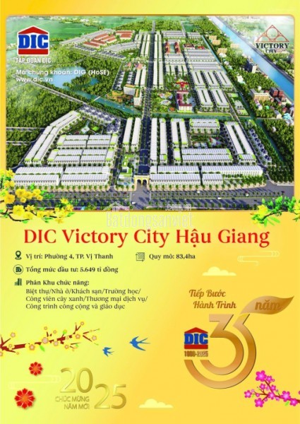 Mở bán Đất nền sẵn sổ TTTP -  DIC Victory Hậu Giang ưu đãi chiết khấu lên tới 10% trực tiếp từ CDT