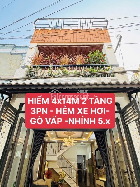 HIẾM NHÀ ✨4❌14M, 2 TẦNG 3PN, QUANG TRUNG GÒ VẤP, HẺM XE HƠI, CHỈ 5.45 TỶ TL