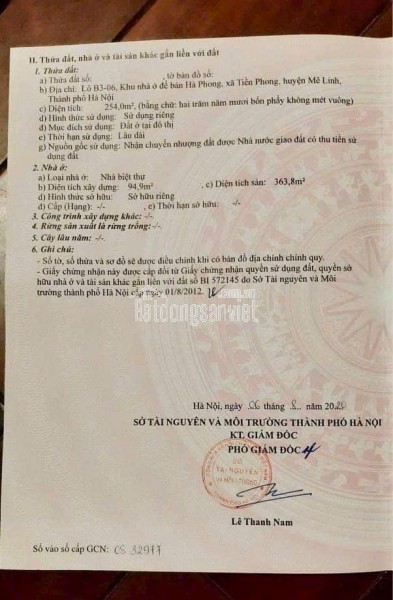 BẢNG HÀNG KHU ĐÔ THỊ CIENCO5 MÊ LINH HN GIÁ ĐÂU TƯ