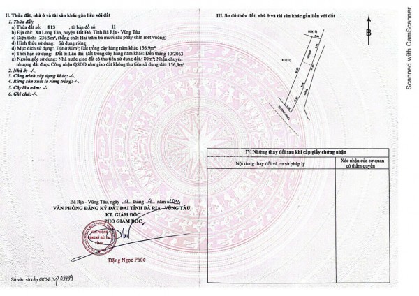 BÁN LÔ ĐẤT GIÁ TỐT – XÃ LONG TÂN, ĐẤT ĐỎ, BÀ RỊA - VŨNG TÀU