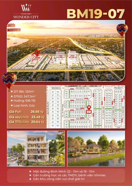 Dự án BT liền kề tại vinhomes Đan Phượng _BM02-29 ̣( Phân khu đóng)
- Mặt đường Bình Minh 2