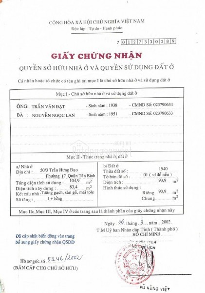 Nhà mặt tiền đường Trần Hưng Đạo Phường Tân Sơn Nhì Q.Tân Phu 4.5 x21 4 tầng giá 14.9 tỷ