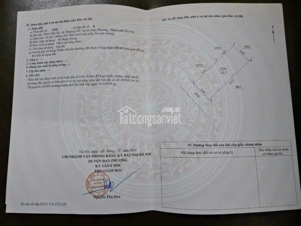 Bán nhanh 42m2 đất tại Thượng Mỗ, Đan Phượng, giá 66 tr