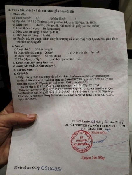 bán nhà  hẻm trước nhà 5m trần văn quang p 10 tân bình 1 trệt 1 lầu sổ hòng riêng giá 1,8 tỉ