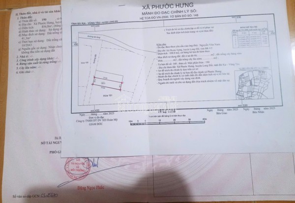 CHÍNH CHỦ CẦN BÁN ĐẤT TẠI XÃ PHƯỚC HƯNG, HUYỆN LONG ĐIỀN, BÀ RỊA – VŨNG TÀU