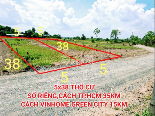 Bán đất thổ 5x38 cách DT 825 vài KM , sổ riêng