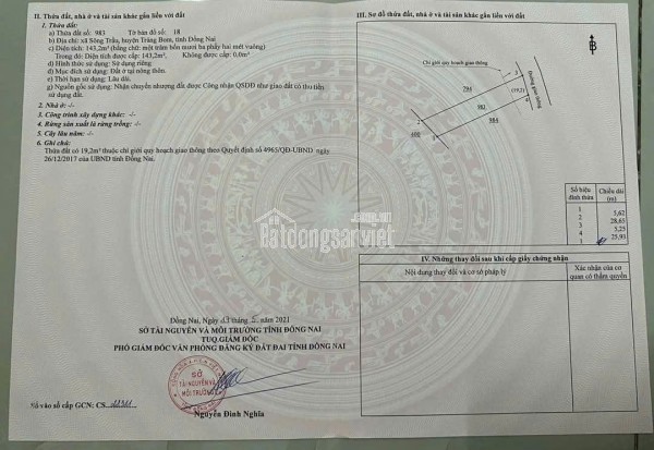 Bán đất xã Trảng Bom, tỉnh Đồng Nai, mặt tiền nhựa Sông Trầu 21