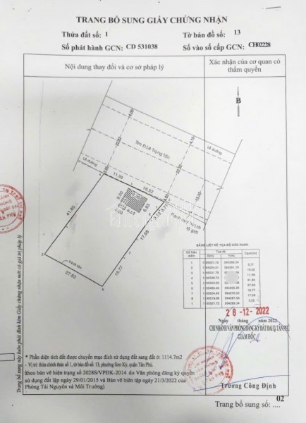 Bán Nhà Mặt Tiền Đường Lê Trọng Tấn, Sơn Kỳ, Tân Phú - 27x42m - 155 Tỷ