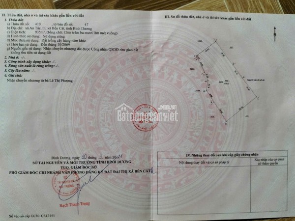 CHÍNH CHỦ CẦN BÁN ĐẤT TẠI AN TÂY – BẾN CÁT, BÌNH DƯƠNG