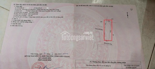Bán đất tặng nhà đường Trần Ngọc Giải, xe 16 chỗ vào thẳng 50 mét. P6, TP Mỹ Tho