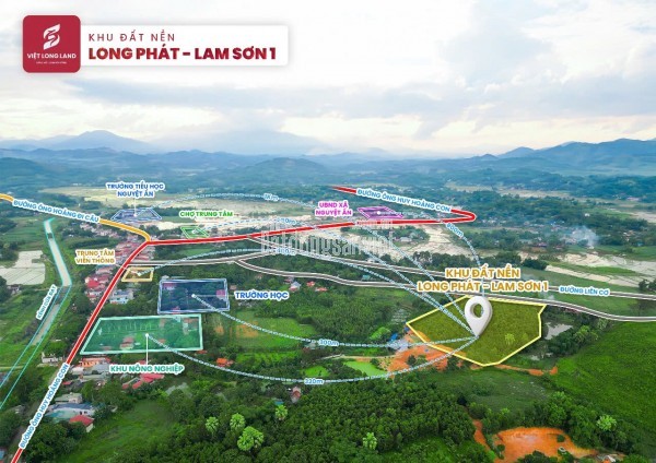Đất Nền Long Phát Lam Sơn - Gần Khu Nông Nghiệp Công Nghệ Cao Sẵn Sổ Sang Tên Ngay Giá Chỉ