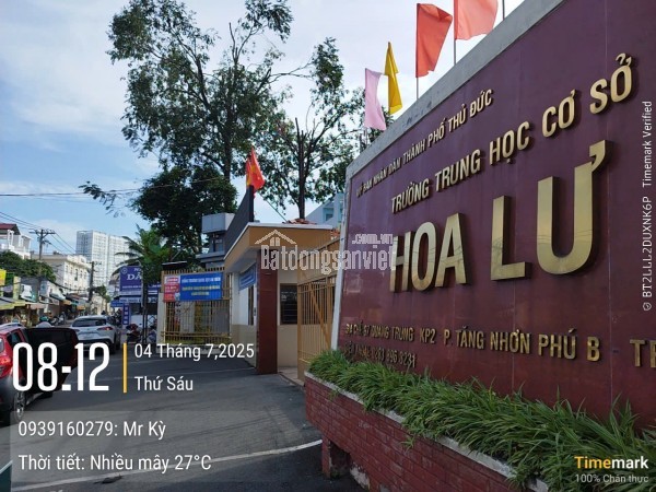 NHÀ 2 TẦNG NGAY TRƯỜNG HOA LƯ, 5PN, HẺM XE HƠI 7 CHỖ. 51TR/M2,