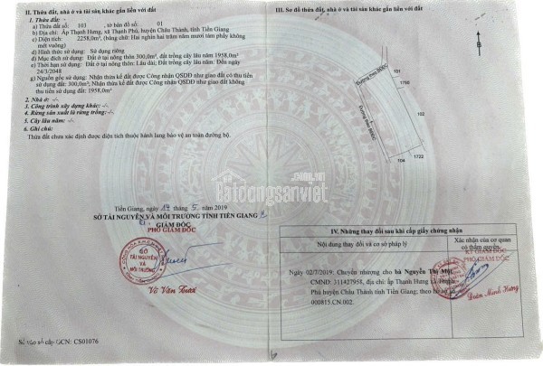 Gần Cầu Rượu. Khu đất CẠNH QUỐC LÔ 1A Rộng 2.260m2, Thạnh Phú, Châu Thành, TG.