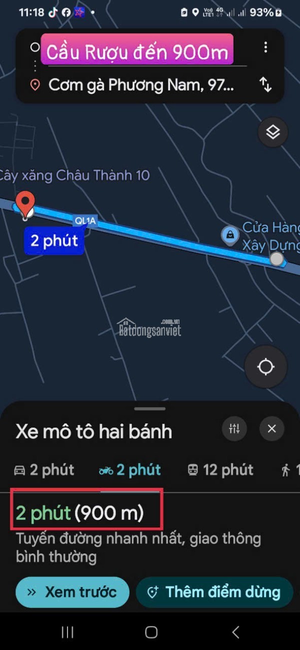 Gần Cầu Rượu. Khu đất CẠNH QUỐC LÔ 1A Rộng 2.260m2, Thạnh Phú, Châu Thành, TG.