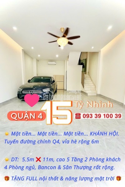 5 Tỷ nhỉnh: VĨNH VIỄN Quận 10, 3mx11m, 4 tầng 4 Phòng ngủ Full nội thất Ở ngay Thuê liền 0933910039