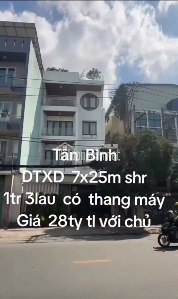 CHỦ NGỘP NGÂN HÀNG – BÁN GẤP NHÀ 1 TRỆT 3 LẦU CÓ THANG MÁY – TÂN BÌNH
