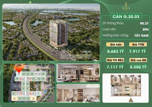 Bán Căn góc Viwe cực hot 3N2VS DT 90,3 m2 một siêu phẩm dự án Galia Yên Sở