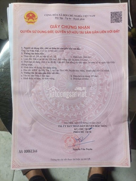 CHỦ NGỘP GẤP LÔ ĐẤT MẶT TIỀN ĐẶNG CÔNG BỈNH – GIÁ CHỈ 10.5 TỶ