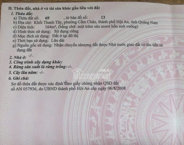 Cần bán đất đường Cửa Đại, phường Cẩm Châu, TP Hội An, Quảng Nam