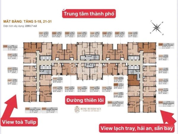 Bán căn hộ 2PN toà Rose Residence - dự án Hoàng Huy Commerce giá chỉ từ 2.540 triệu