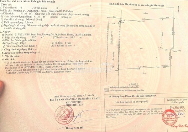 Chính Chủ Bán Hxh Bùi Đình Túy, P:24, Q.Bình Thạnh: Diện Tích (18.5 x 21m), Giá Chỉ 53 Tỷ. Liên