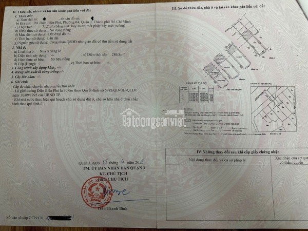 Chính Chủ Bán Mặt Tiền Điện Biên Phủ, P.4, Q.3: DT 5.6x18.5m, Giá Chỉ 38 Tỷ, Tell: O911.16O.692
