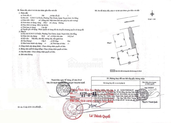 Chính chủ rao bán nhà tại đường Lê Duẩn - Đà Nẵng; DT 108,3 m2; Giá 15,5 Tỷ