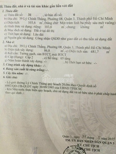 Bán Nhà Mặt Tiền 39 Lý Chính Thắng, Xuân Hòa