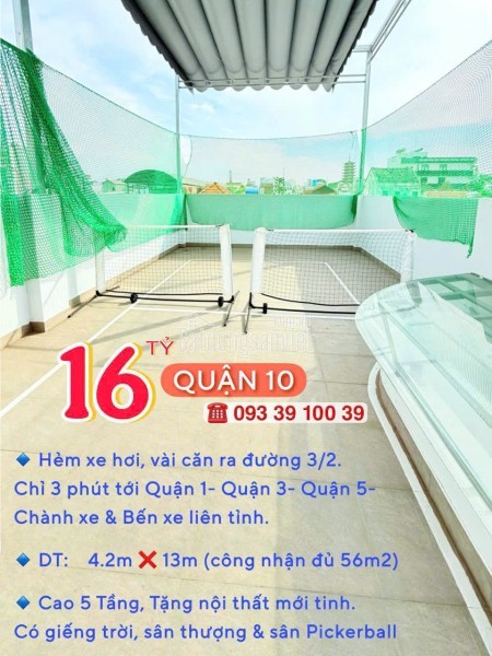 4 Tỷ nhỉnh: Cầu vượt 3/2 Quận 10 - Căn góc 2 view 3 Phòng ngủ 4 Tầng Full nội thất. VŨ 0933910039
