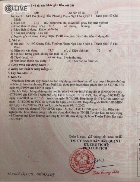 Bán Nhà Mặt Tiền 16-18 Ðỗ Quang Ðẩu, Bến Thành