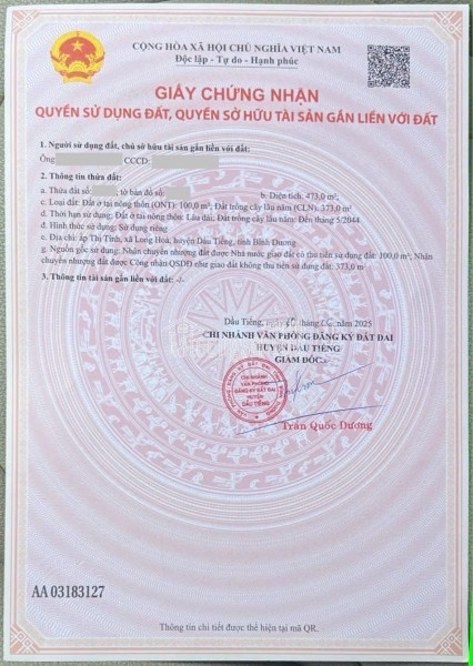 Lô góc ngay mặt tiền đường tỉnh ĐT750 nằm sát KCN giá 3,7tr/m2