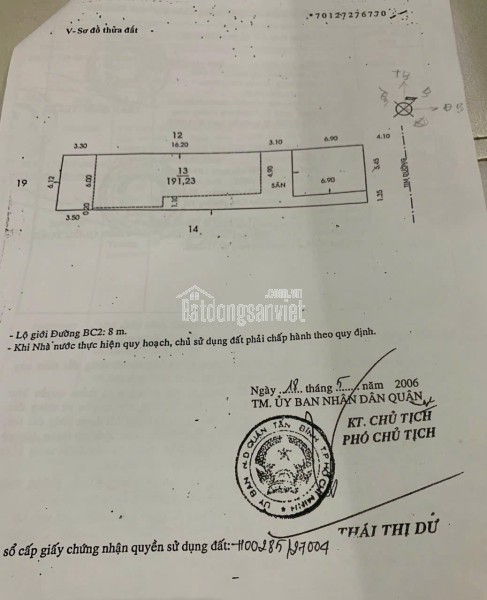 Chính Chủ Bán Mặt Tiền Bàu Cát 2, P14, Q Tân Bình: DT 6.8x30m, Giá Tốt 38 Tỷ. Liên Hệ: O981.699.932