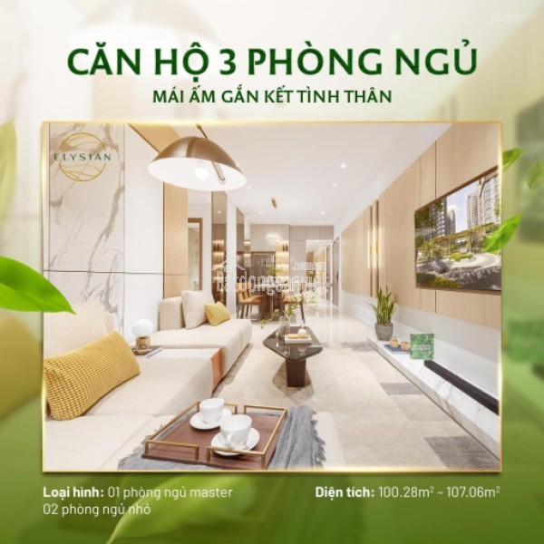 Căn hộ Elysian quận 9, rổ hàng đa dạng các căn từ 1,2,3PN giá tốt view đẹp, mua ngay trực tiếp