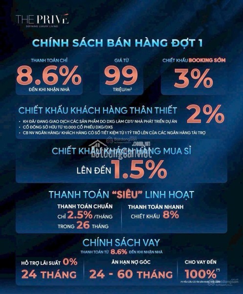 Giỏ hàng căn hộ The Privé Quận 2 - Căn hộ hạng sang giá tốt nhất Nam Rạch Chiết chỉ với 99 triệu/m2