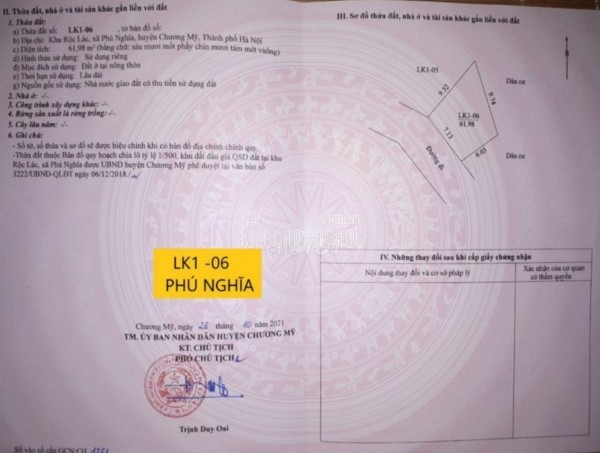 Hót  ACE ghép khách bán  lô đất 
 Diện tích: 98,6m2
 MT 5.02 Hậu Nở 5.06
 Đường làng rộng 8m  trục