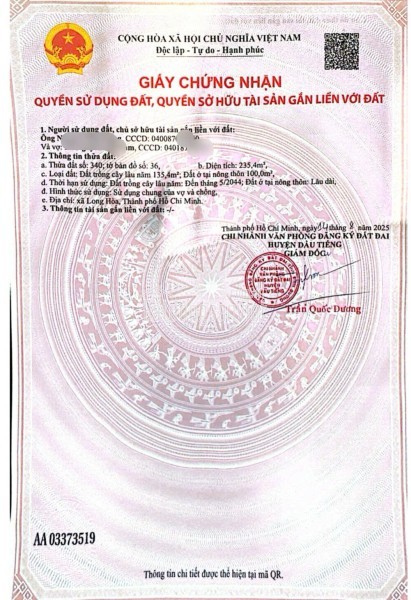 Bán đất tại ĐT750, Xã Long Hoà, Huyện Dầu Tiếng, Bình Dương giá 1 tỷ  150 triệu