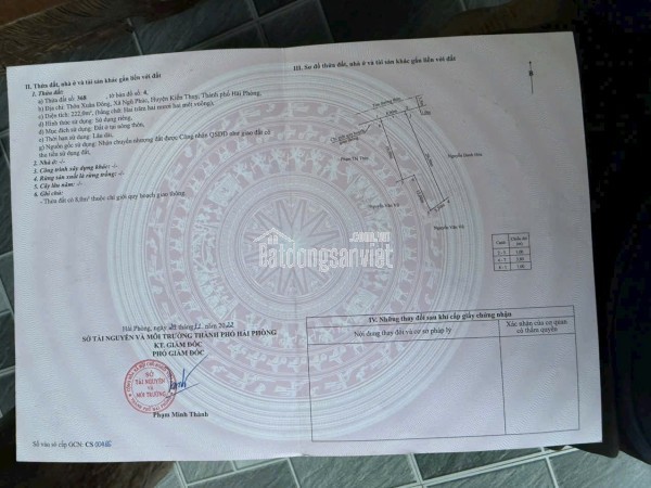 Bán đất Cẩm La, xã Thanh Sơn, huyện Kiến Thụy, Hải Phòng.