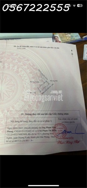 Bán đất tại TDP Bình Minh, phường Hợp Đức, quận Đồ Sơn, Hải Phòng.