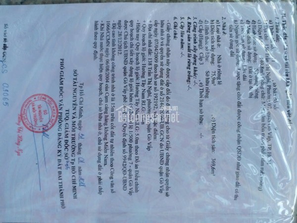 Bán Nhà Mặt Tiền 150 Trần Thị Nghỉ, P.7, Gò Vấp