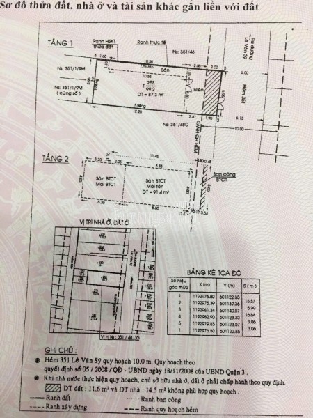 Bán Nhà Hẻm Xe Hơi 351/48 Lê Văn Sỹ, P13, Q3