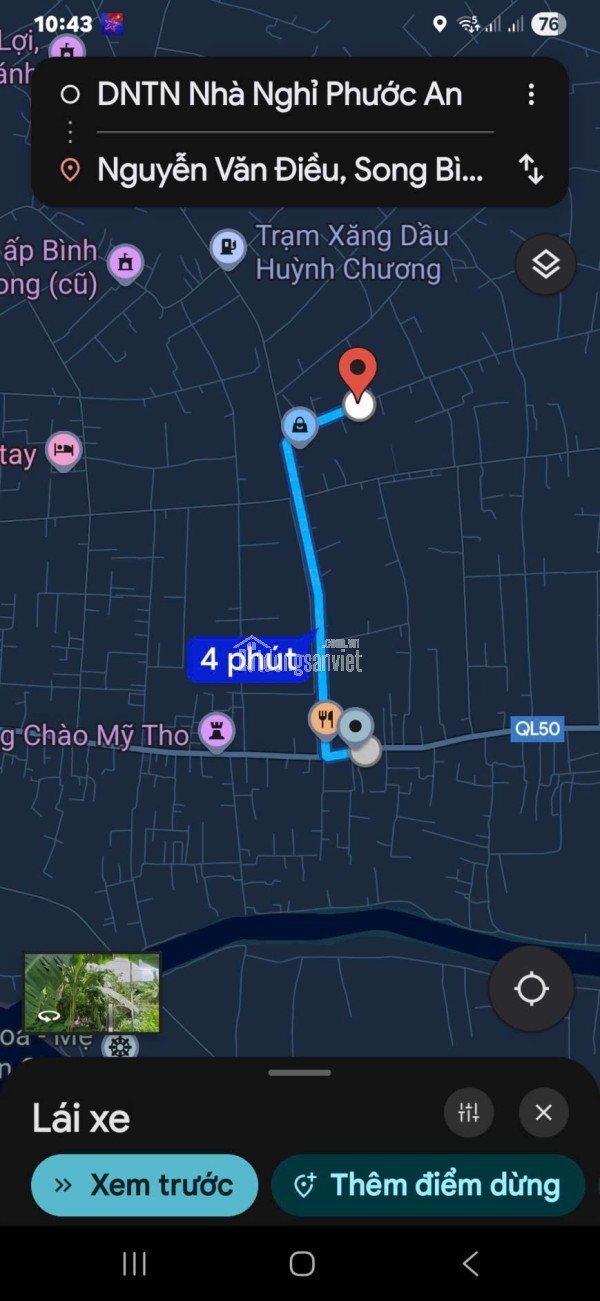 Lô đất trồng bưởi Lộ Xoài giáp ranh Mỹ Tho. Diện tích 1.700m2. Cách QL50 chỉ 1,5 km.