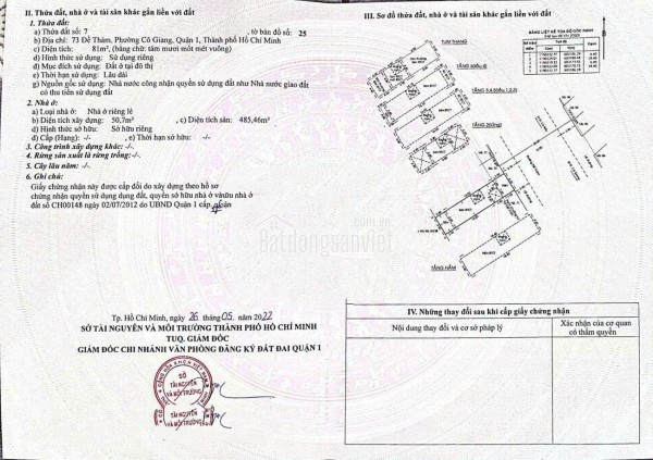 Bán Nhà Mặt Tiền 73 Đề Thám , Phường Cô Giang , Quận 1