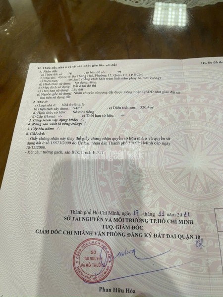 Bán Nhà Hẻm Xe Hơi 436A/35 Đường 3 Tháng 2, Hòa Hưng