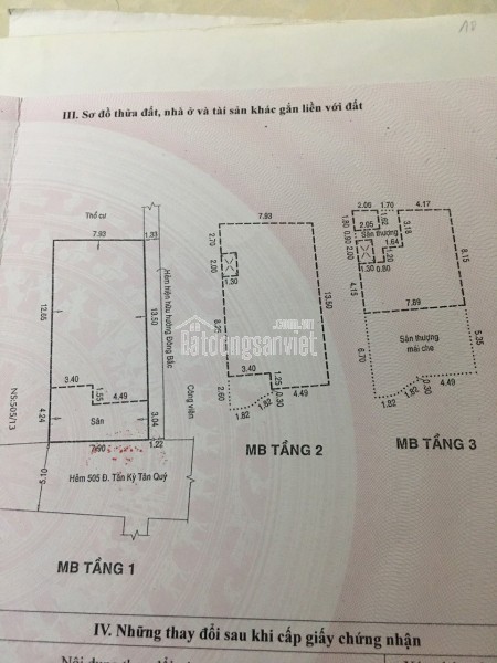 Bán Nhà Hẻm Xe Hơi 505/15 Tân Kỳ Tân Quý