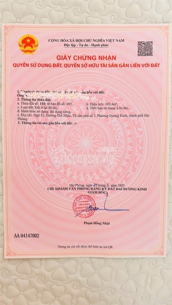 1.6xx tỷ 88–102m2 Tĩnh Hải Hòa Nghĩa Dương Kinh Zalo 0567222555