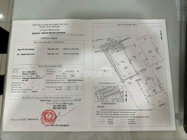 Bán Nhà Hẻm Xe Hơi 58/12 Thành Thái, Hòa Hưng