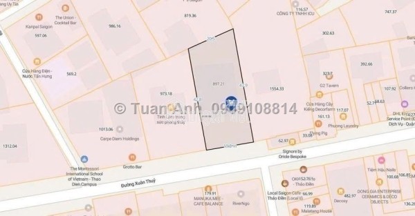 Bán Siêu Phẩm VILLA mặt tiền Xuân Thủy, Thảo Điền, Q.2. DT: 897m2, Sổ Đỏ. Giá: 405 tỷ. LH: