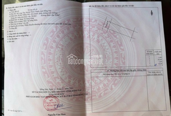 Chính chủ bán nhanh nền đất mặt tiền đường D9 - Huỳnh Thúc Kháng Nhơn Trạch.